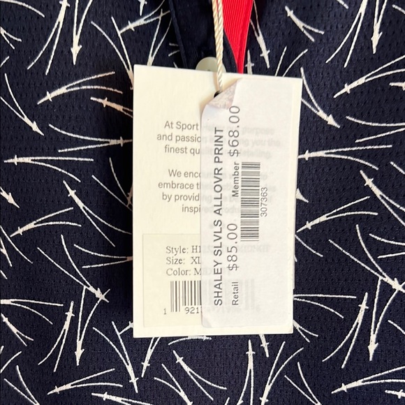 Sport Haley Blue and White Sleeveless Polo Blouse - Picture 3 of 4